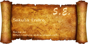 Sekula Endre névjegykártya