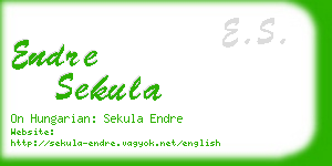 endre sekula business card